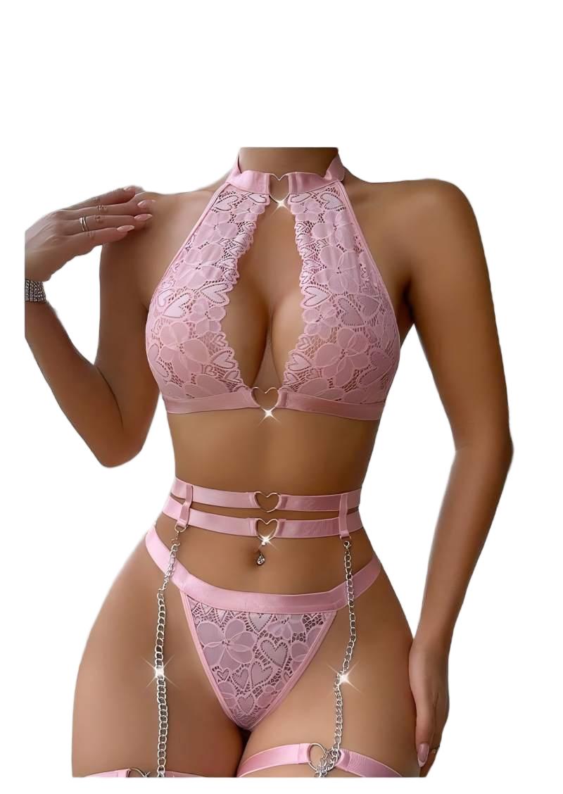 Underwire Bra Padded - Sexy Lingerie Set Push Up Lace