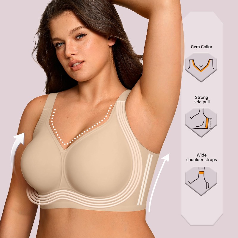 Plus Size Wireless Jelly Bra W - Underwire Bra Padded review and price