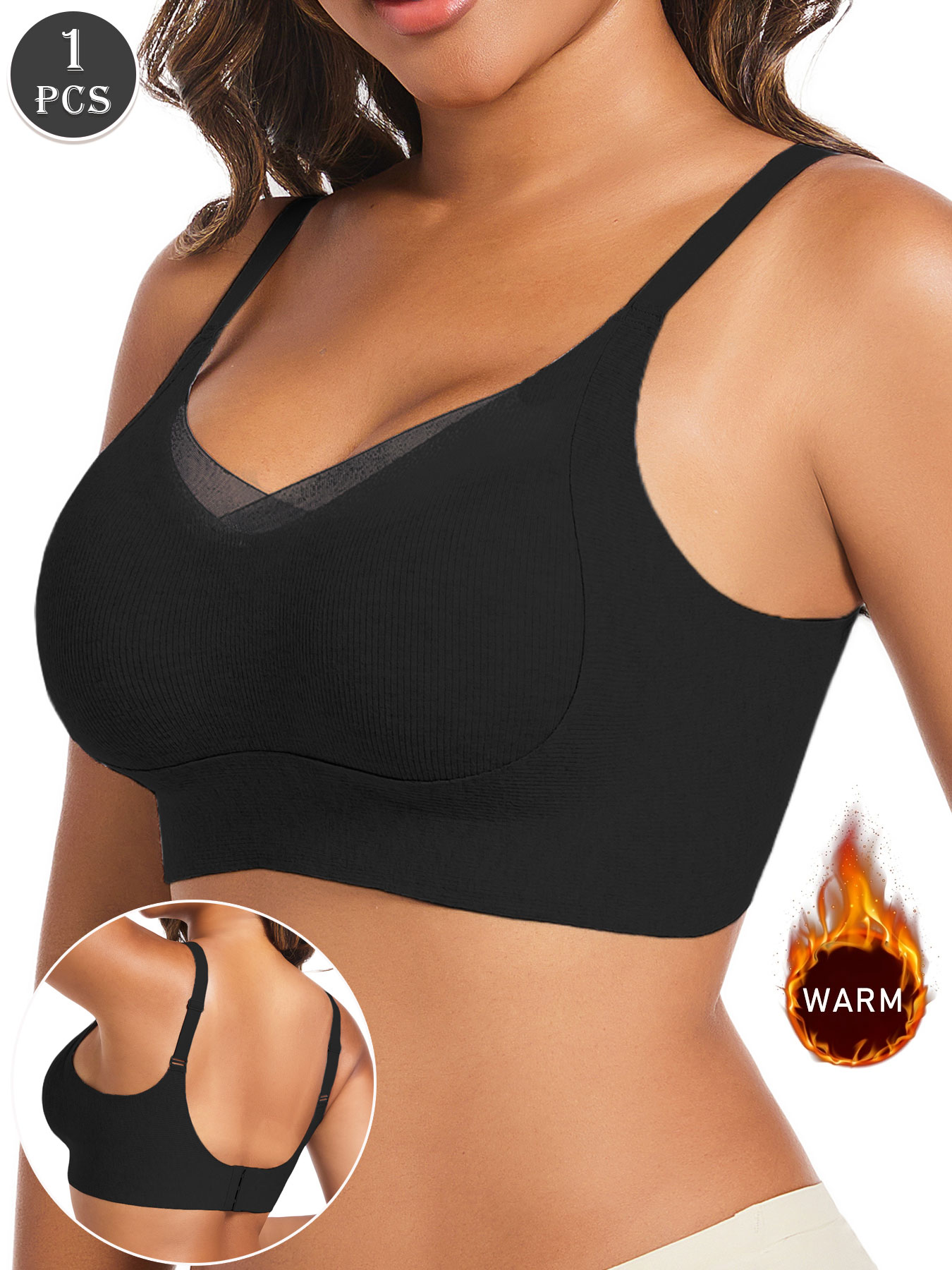 1pc Women's Casual Black  Push - Underwire Bra Padded review and price